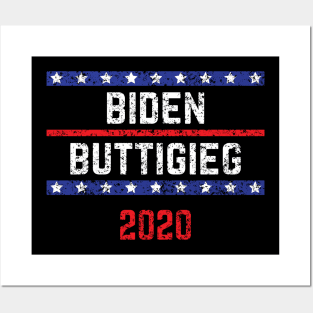 Joe Biden 2020 and Pete Buttigieg on the One Ticket. Biden Buttigieg 2020 Vintage Distressed Posters and Art